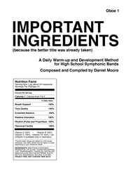 Important Ingredients Oboe 1 band method book cover Thumbnail